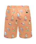 Frogs-Doing-Things-Men's-Swim-Trunks-Salmon-Back-View