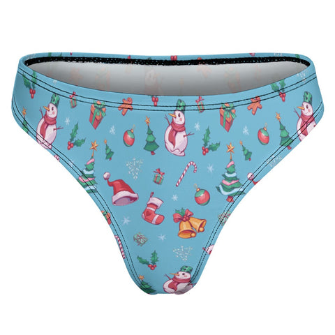 Christmas-Women's-Thong-Sky-Blue-Product-Back-View