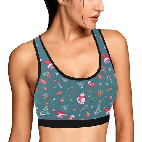 Christmas-Womens-Bralette-Teal-Model-Side-View