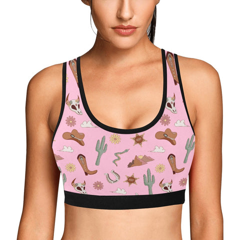 Country-Womens-Bralette-Pink-Model-Front-View