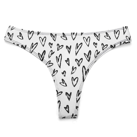 Crazy-Hearts-Women's-Thong-White-Product-Front-View