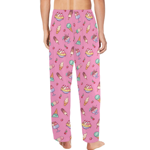 Banana-Split-Mens-Pajama-Hot-Pink-Model-Back-View