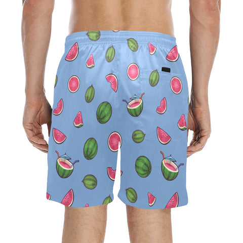 Watermelon-Mens-Swim-Trunks-Blue-Model-Back-View