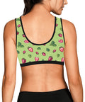 Strawberry-Womens-Bralette-Lime-Green-Model-Back-View