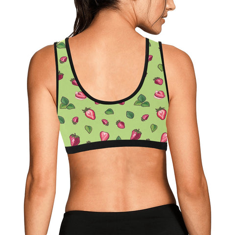Strawberry-Womens-Bralette-Lime-Green-Model-Back-View