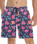 Painted-Roses-Mens-Swim-Trunks-Purple-Model-Front-View
