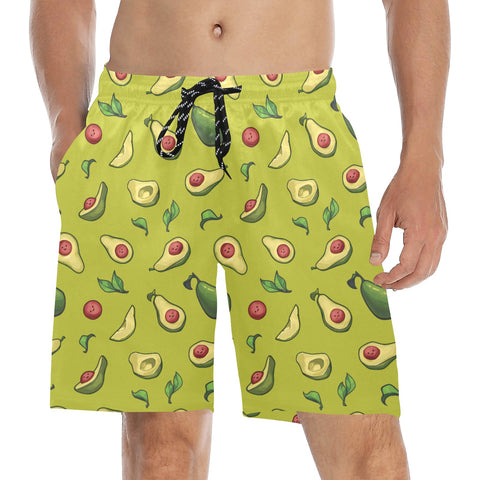Happy-Avocado-Mens-Swim-Trunks-Guacamole-Model-Front-View