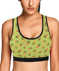 Pineapple-Womens-Bralette-Lime-Green-Model-Front-View