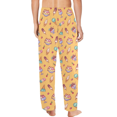 Banana-Split-Mens-Pajama-Yellow-Model-Back-View
