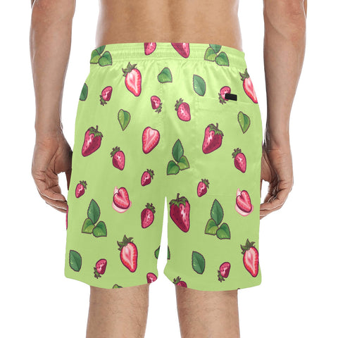 Strawberry-Mens-Swim-Trunks-Yellow-Green-Model-Back-View