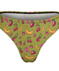 Fruit-Punch-Women's-Thong-Olive-Green-Product-Back-View