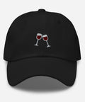 Wine-Embroidered-Dad-Hat-Black-Front-View