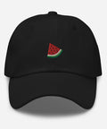 Watermelon-Embroidered-Dad-Hat-Black-Front-View