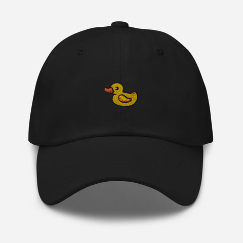 Rubber-Duck-Embroidered-Dad-Hat-Black-Front-View
