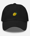 Lemon-Embroidered-Dad-Hat-Black-Front-View