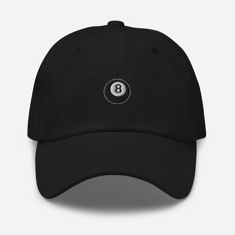 Magic-Eight-Ball-Embroidered-Dad-Hat-Black-Front-View