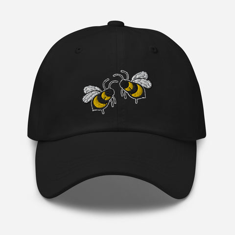 Bee-Mine-Embroidered-Dad-Hat-Black-Front-View