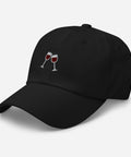 Wine-Embroidered-Dad-Hat-Black-Left-Front-View