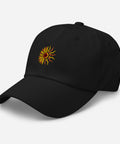 Sunflower-Embroidered-Dad-Hat-Black-Left-Front-View