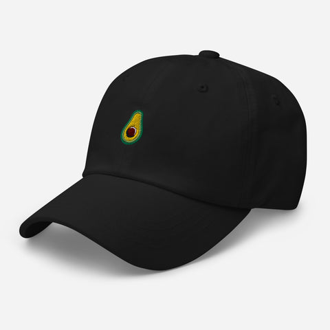 Avocado-Embroidered-Dad-Hat-Black-Left-Front-View