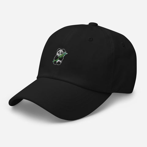 Panda-Embroidered-Dad-Hat-Black-Left-Front-View