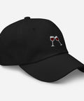 Wine-Embroidered-Dad-Hat-Black-Right-Front-View