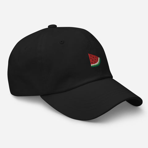 Watermelon-Embroidered-Dad-Hat-Black-Right-Front-View