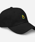 Avocado-Embroidered-Dad-Hat-Black-Right-Front-View