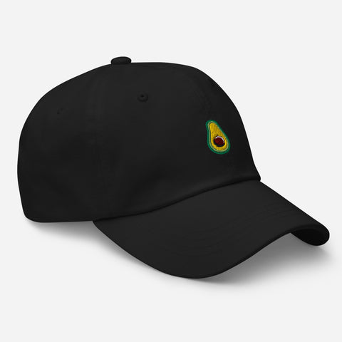 Avocado-Embroidered-Dad-Hat-Black-Right-Front-View