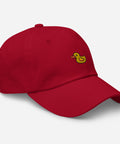 Rubber-Duck-Embroidered-Dad-Hat-Cranberry-Right-Front-View