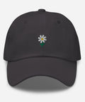 Daisy-Embroidered-Dad-Hat-Grey-Front-View