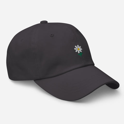 Daisy-Embroidered-Dad-Hat-Grey-Right-Front-View