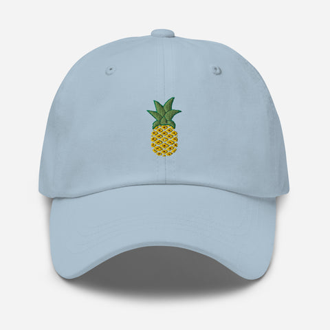 Pineapple-Embroidered-Dad-Hat-Light-Blue-Front-View
