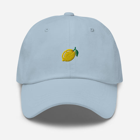 Lemon-Embroidered-Dad-Hat-Light-Blue-Front-View
