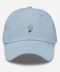 Daisy-Embroidered-Dad-Hat-Light-Blue-Front-View