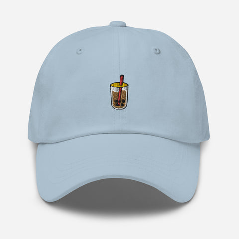 Bubble-Tea-Embroidered-Dad-Hat-Light-Blue-Front-View