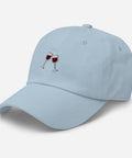 Wine-Embroidered-Dad-Hat-Light-Blue-Left-Front-View