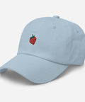Strawberry-Embroidered-Dad-Hat-Light-Blue-Left-Front-View
