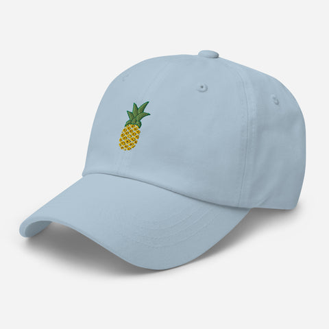 Pineapple-Embroidered-Dad-Hat-Light-Blue-Left-Front-View