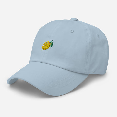 Lemon-Embroidered-Dad-Hat-Light-Blue-Left-Front-View
