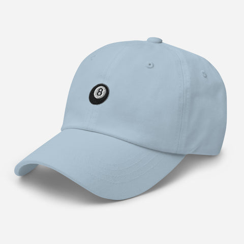 Magic-Eight-Ball-Embroidered-Dad-Hat-Light-Blue-Left-Front-View