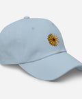 Sunflower-Embroidered-Dad-Hat-Light-Blue-Right-Front-View