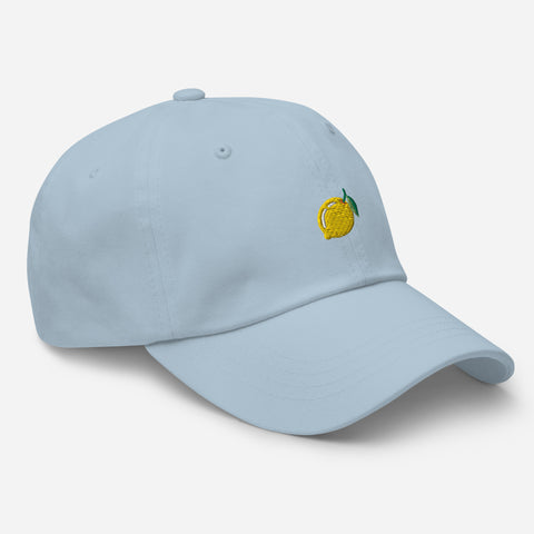 Lemon-Embroidered-Dad-Hat-Light-Blue-Right-Front-View