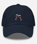 Wine-Embroidered-Dad-Hat-Navy-Front-View