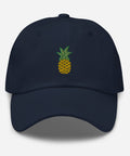 Pineapple-Embroidered-Dad-Hat-Navy-Front-View