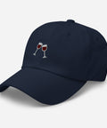 Wine-Embroidered-Dad-Hat-Navy-Left-Front-View