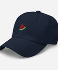Watermelon-Embroidered-Dad-Hat-Navy-Left-Front-View