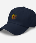 Sunflower-Embroidered-Dad-Hat-Navy-Left-Front-View