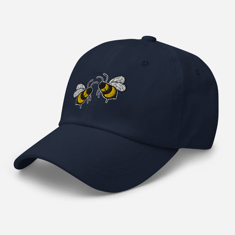 Bee-Mine-Embroidered-Dad-Hat-Navy-Left-Front-View