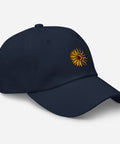 Sunflower-Embroidered-Dad-Hat-Navy-Right-Front-View
